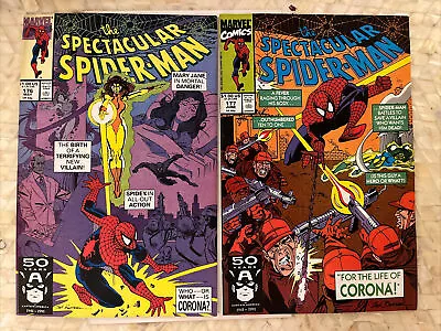 Buy Spectacular Spider-Man # 176 & 177 - 1st Corona Marvel Comics • 15.76£