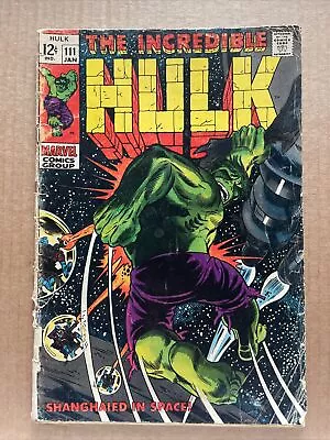 Buy Marvel Comics The Incredible Hulk 111! 1st Galaxy Master! Low Grade/poor/fair! • 15.79£
