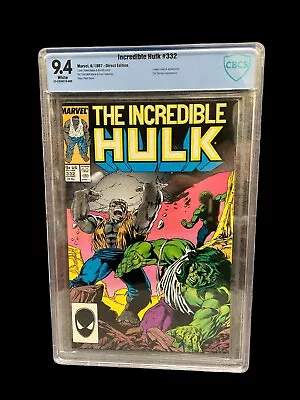 Buy The Incredible Hulk #332 CBCS 9.4 Todd McFarlane Comic Book • 67.96£