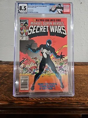 Buy Marvel Super Heroes Secret Wars #8 CGC 8.5, RARE NEWSSTAND, Origin Of VENOM Suit • 196.86£