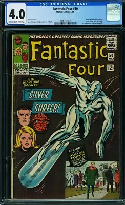 Buy Fantastic Four 50 CGC 4.0 3rd Galactus Silver Surfer Jack Kirby Stan Lee Marvel • 207.08£