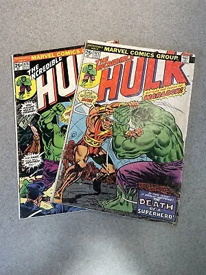 Buy Incredible Hulk #177 & 178 (1974) Key Lot! Death And Rebirth Of Adam Warlock! • 34.82£