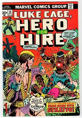 Buy Marvel - Luke Cage, HERO FOR HIRE #16 - FN Dec 1973 Vintage Comic • 15.01£