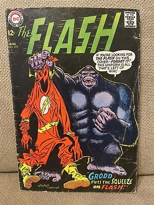 Buy The Flash #172  Grodd Puts The Squeeze On Flash!  DC August 1967 Silver Age. • 15.98£
