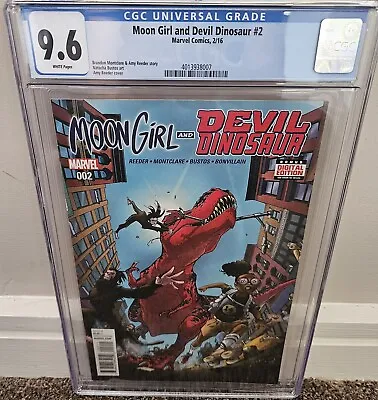 Buy Moon Girl And Devil Dinosaur #2 CGC 9.6 (2016) MCU Disney D+ Show White P Marvel • 42.95£