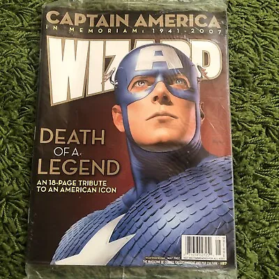 Buy Captain America Wizard Magazine #187  Death In Memoriam 1941-2007 Rare Sealed • 9.99£