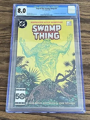 Buy Saga Of The Swamp Thing 37 CGC 8.0 WHITE Pages (1985) 1st John Constantine DC • 245.08£