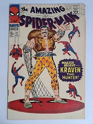 Buy Amazing Spider-Man #47 (1966) Silver Age Marvel Comic, Kraven The Hunter. VFN • 80£