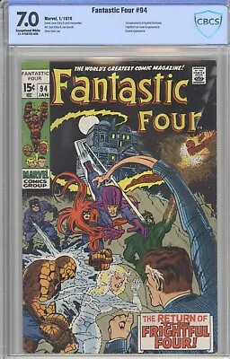 Buy Fantastic Four #94 (CBCS 7.0 Graded) 1st App Agatha Harkess 1970 • 140.75£