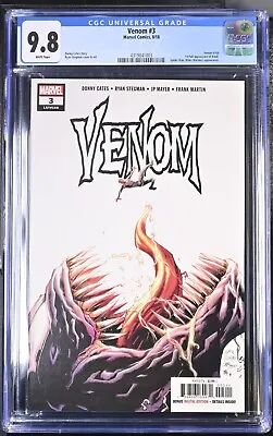 Buy Venom #3 CGC 9.8 1st Print 1st App Knull Miles Morales Spider-Man 2018 Marvel • 197.08£
