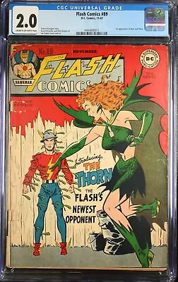 Buy Flash Comics #89 CGC GD 2.0 1st Appearance Rose And Thorn! DC Comics 1947 • 598.84£
