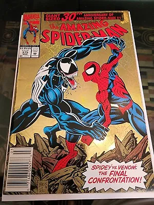 Buy Marvel Comics AMAZING SPIDER-MAN # 375 VF 1993 NEWSSTAND 1st She Venom Gold • 48.85£