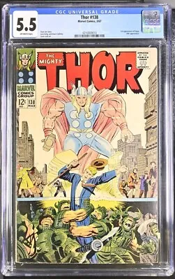 Buy Thor #138 1967 Silver Age, Stan Lee + Kirby Key 1st App. Of Ogur CGC 5.5 • 49.64£