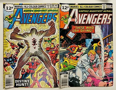 Buy Bronze Age Marvel Comic Book Avengers Key 2 Issue Lot 176 177 High Grade VG/FN • 0.99£