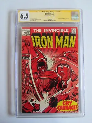 Buy Iron Man 13 CGC 6.5 SS Signed By Stan Lee Controller Nick Fury 1969 • 368.33£