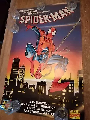 Buy Amazing Spiderman Comic Book Store Poster  30th Anniversary 1993 • 4.99£