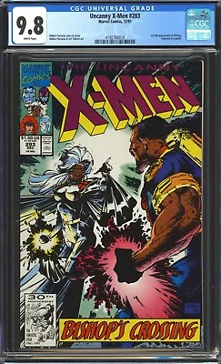 Buy Uncanny X-men #283 CGC 9.8 NM/MT WP 1st Full APP Bishop, Marvel Comics 1991 • 71.16£
