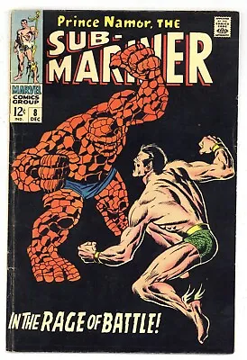Buy Sub-Mariner #8 Versus Thing! Black Cover! Silver Age 1968 Marvel Comics P794 • 43.97£