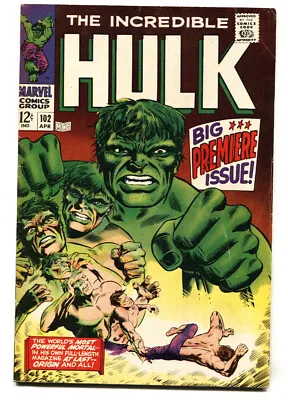 Buy Incredible Hulk #102--1967 First Issue Key Silver-age Marvel Comic Book Fn • 325.42£