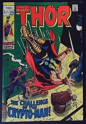 Buy THOR #174 (1970) - 1st App Crypto-Man! - Pence Cover - FN/VFN (7.0) - Back Issue • 24.99£