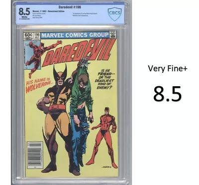 Buy Daredevil #196 NS - Key & 1st Daredevil/Wolverine Team-Up - CBCS 8.5 - New Slab! • 51.44£