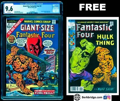 Buy Giant Size Fantastic Four 2 Cgc 9.6 White Pages 8/74 💎 Free Ff 112 Lenticular • 177.11£