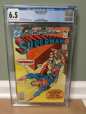 Buy Superman #345 CGC 6.5  When Time Ran Backward  1980  DC Comics  *FREE SHIPPING* • 35.98£