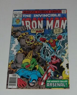 Buy HIGH GRADE KEY 1979 Marvel IRON MAN # 114 NEWSSTAND VARIANT ARSENAL 1st APPEAR • 11.25£