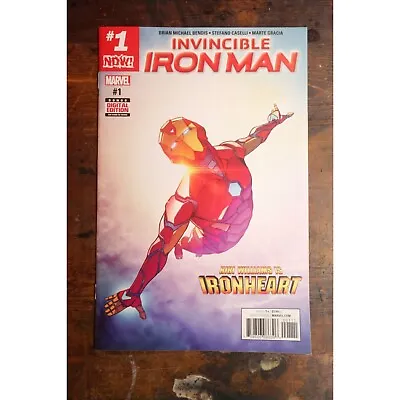 Buy Marvel Comic - Invincible Iron Man #1 - 1st Cameo Of Riri Williams Ironheart • 14.30£