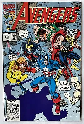 Buy Avengers #343 • KEY 1st Appearance Of The Gatherers! 1st Photon Sword! (1992) • 3.15£