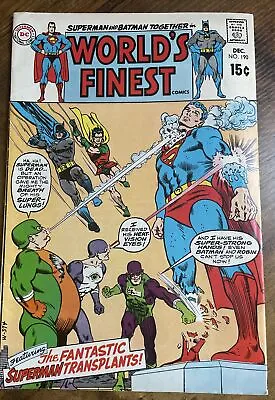 Buy Worlds Finest #190 Batman Superman- Superman Transplant- 1969 • 12£