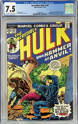Buy Incredible Hulk #182 - 3rd Wolverine Appearance - Cgc 7.5 • 350£