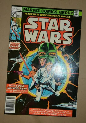 Buy Star Wars #1 July 1977 Marvel Comics 30 Cent Newsstand Reprint Variant • 71.23£