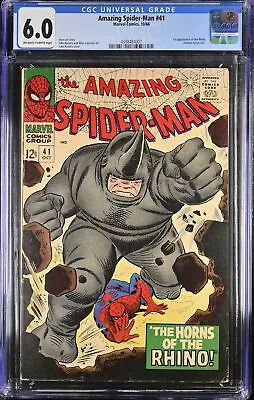 Buy Amazing Spider-Man #41 CGC FN 6.0 Off White To White 1st Appearance Rhino! • 502.90£