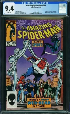 Buy AMAZING SPIDER-MAN  #263 CGC  NM9.4  High Grade!  White Pages   4013221008 • 57.19£