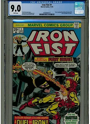 Buy Iron Fist #1 Cgc 9.0 White Pages 1975 Con't From Marvel Premiere 25 Blue Label • 198.08£