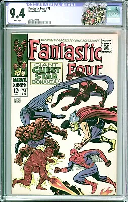 Buy Fantastic Four #73 CGC 9.4 White Pages 1968 Custom Label • 580.43£