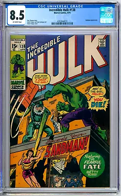 Buy Incredible Hulk 138 CGC Graded 8.5 VF+ Marvel Comics 1971 • 80.39£