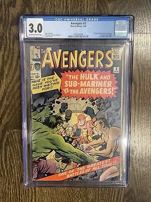 Buy Avengers #3 CGC 3.0 Hulk And Sub Mariner Vs Avengers #PNCARDS • 159.33£