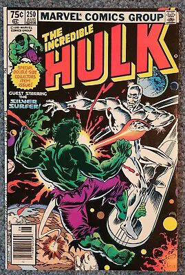 Buy THE INCREDIBLE HULK #250 Marvel Comics 1980 Silver Surfer Newsstand - VF • 29.56£