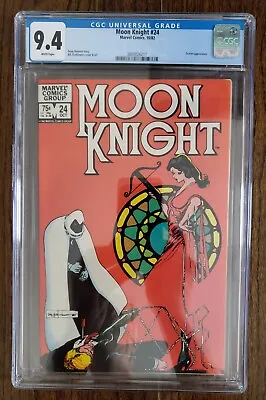 Buy Moon Knight #24 CGC 9.4 * Classic Sienkiewicz Stained Glass Scarlet Cover (1982) • 47.17£