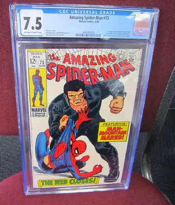 Buy Amazing Spiderman #73 CGC 7.5 - 1969 1st Silvermane & 1st Man Mountain Marko • 139.92£