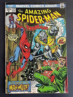 Buy Amazing Spider-Man #124 - 1st Man-Wolf Marvel 1973 Comics • 102.87£