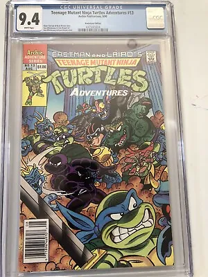 Buy CGC 9.4 Teenage Mutant Ninja Turtles Adventures  # 13 Newsstand 1989 WP  Series • 31.62£