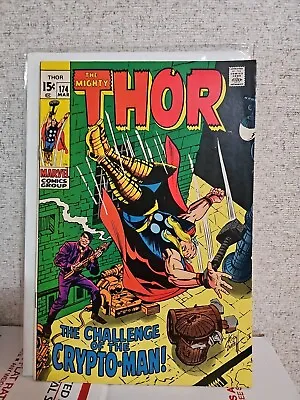 Buy Thor#174 ('70) KEY! 1st Appearance Of Crypto-Man, 15 Cent, 8.0-8.5 • 87.87£