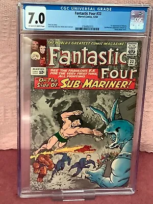 Buy Fantastic Four #33 Cgc 7.0 1st App. Attuma 1964 • 400£