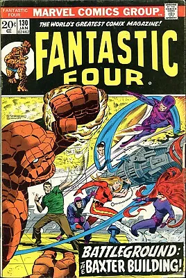 Buy FANTASTIC FOUR # 130 BATTLEGROUND: BAXTER BUILDING Marvel Comics 1973 • 10.76£