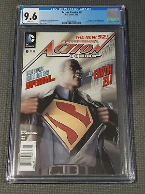 Buy ACTION COMICS #9 CGC 9.6 (2011) Newsstand Variant New 52 Calvin Ellis Superman • 159.84£