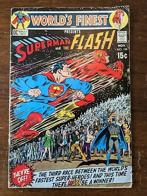 Buy World's Finest #198 - 3rd Race Superman Flash! Race To Save The Universe - 1970 • 16.06£