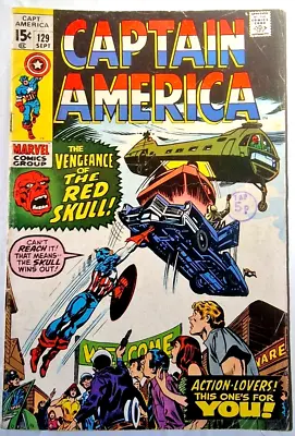 Buy CAPTAIN AMERICA 129 Marvel Silver Age 1970 The Vengeance Of The Red Skull • 16.50£